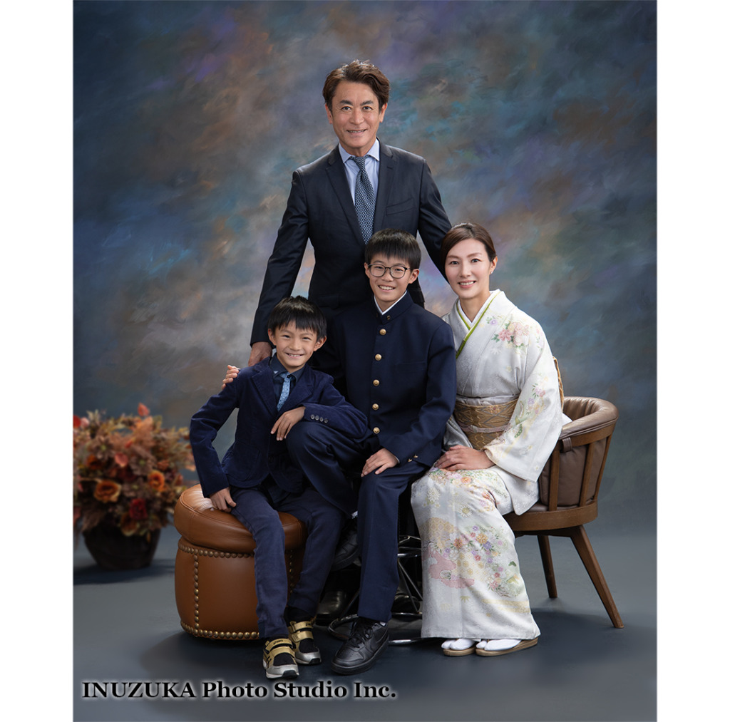 いぬづか写真室で撮影した家族写真