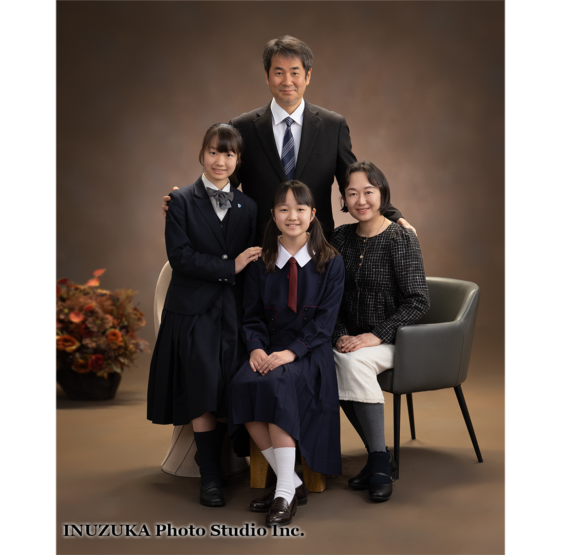いぬづか写真室で撮影した入学記念の写真