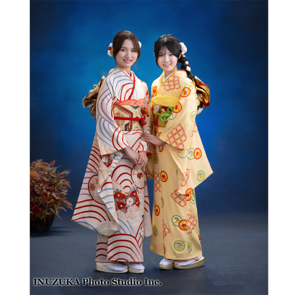 いぬづか写真室で撮影した着物の姉妹の写真