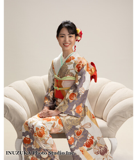 いぬづか写真室で撮影した振袖の女性